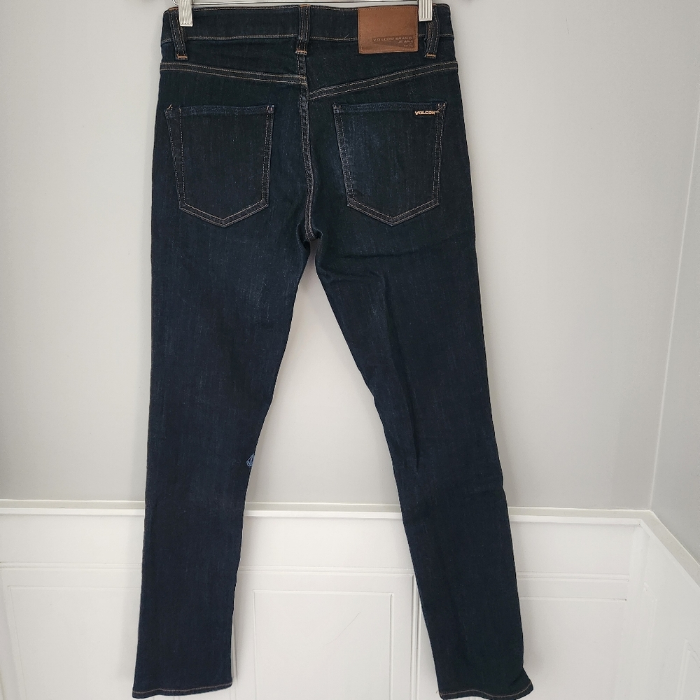 Volcom Dark Blue Straight Leg Jeans Classic Style Size 28 - Picture 8 of 8